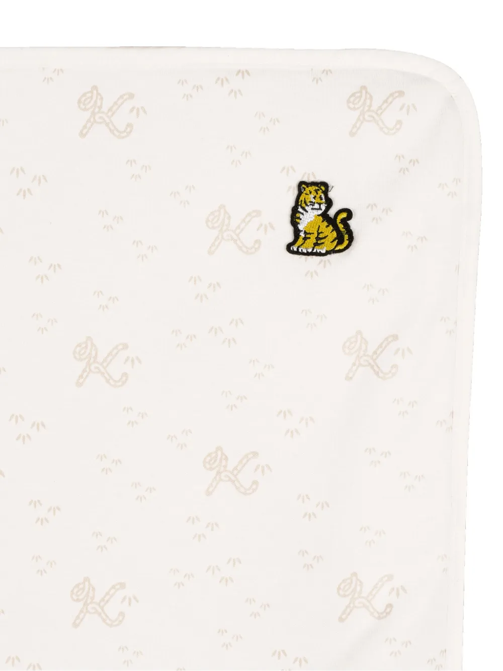 Kenzo Kids Deken met tijger-patch en logo-print Beige