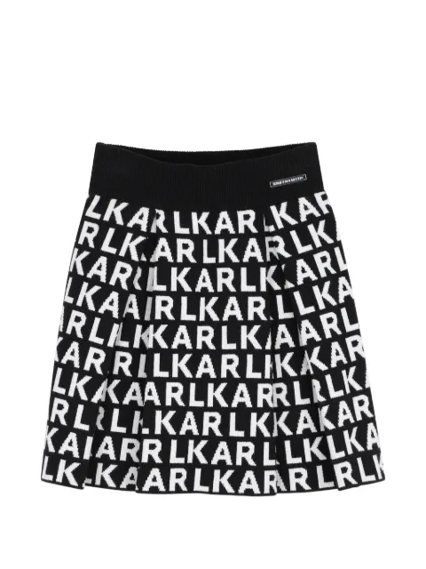 Karl Lagerfeld Kids logo-intarsia pleated skirt