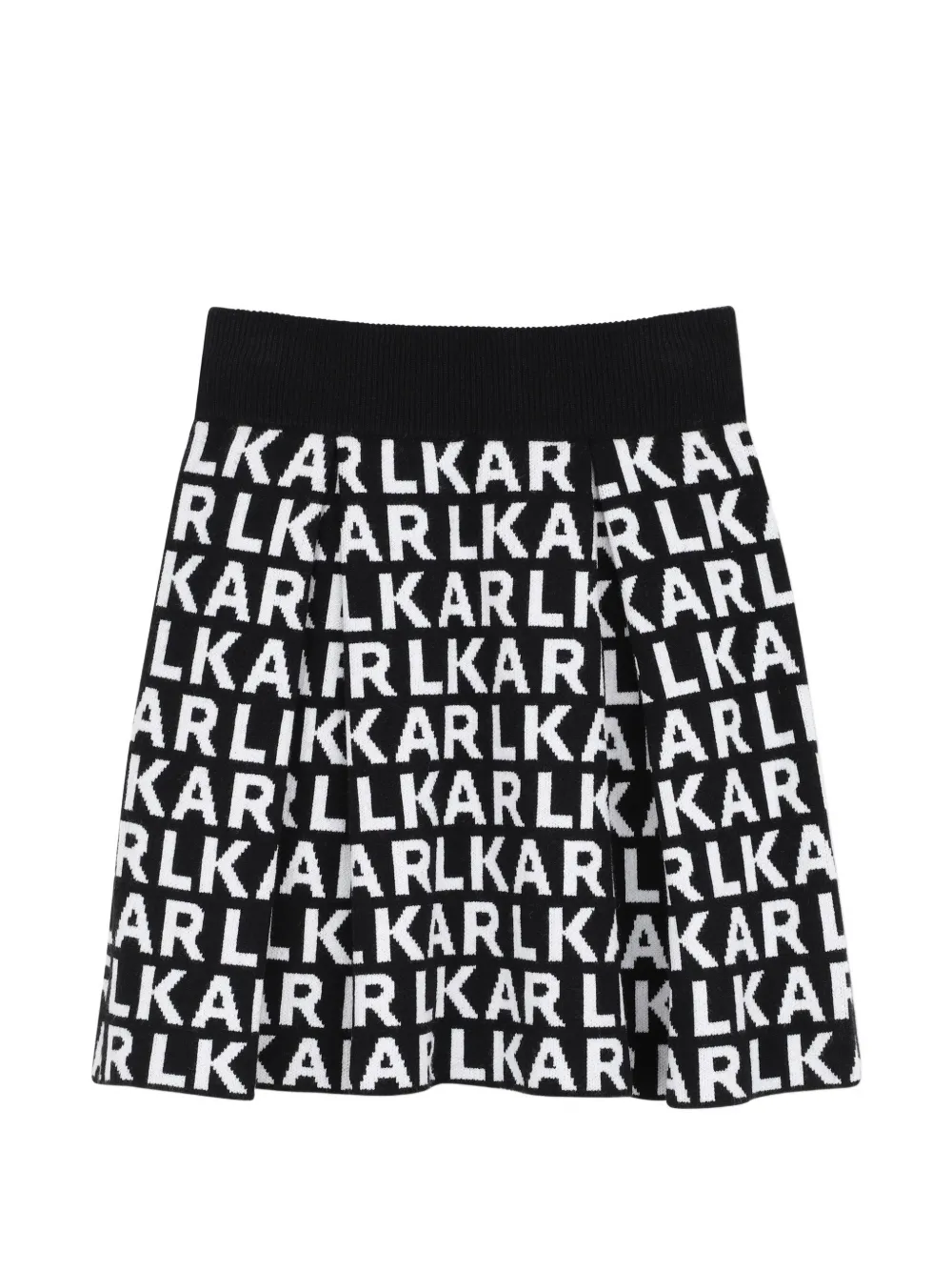 Karl Lagerfeld Kids Rok met plooien en logo-intarsia Zwart