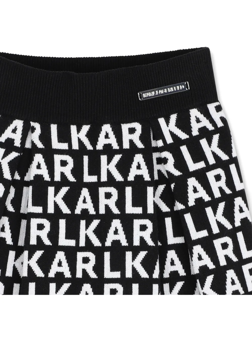 Karl Lagerfeld Kids Rok met plooien en logo-intarsia Zwart