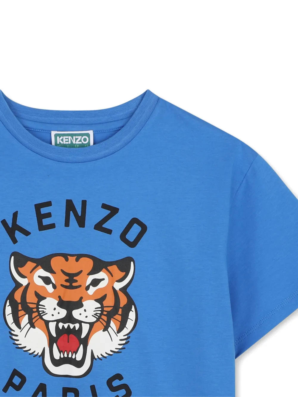 Kenzo Kids T-shirt met tijgerprint Blauw