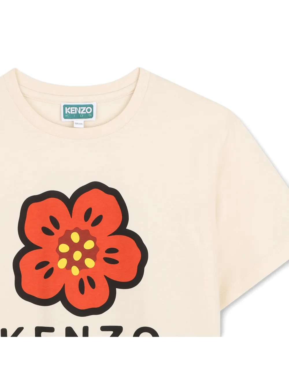 Kenzo Kids Boke Flower T-shirt met logo-print Beige