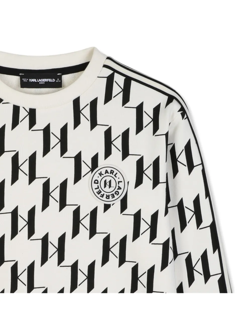 Karl Lagerfeld Kids Sweater met monogram-print en logo-patch Wit
