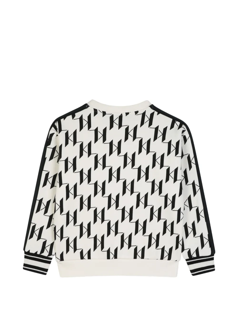 Karl Lagerfeld Kids Sweater met monogram-print en logo-patch Wit