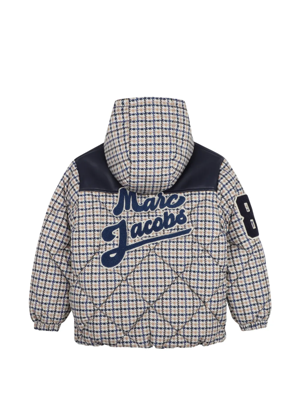 Marc Jacobs Kids Jack met logo-patch en pied-de-poule print Beige