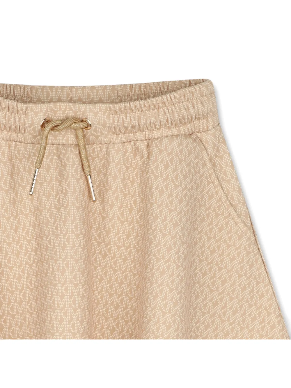 Michael Kors Kids Rok met trekkoord en monogram-print Beige