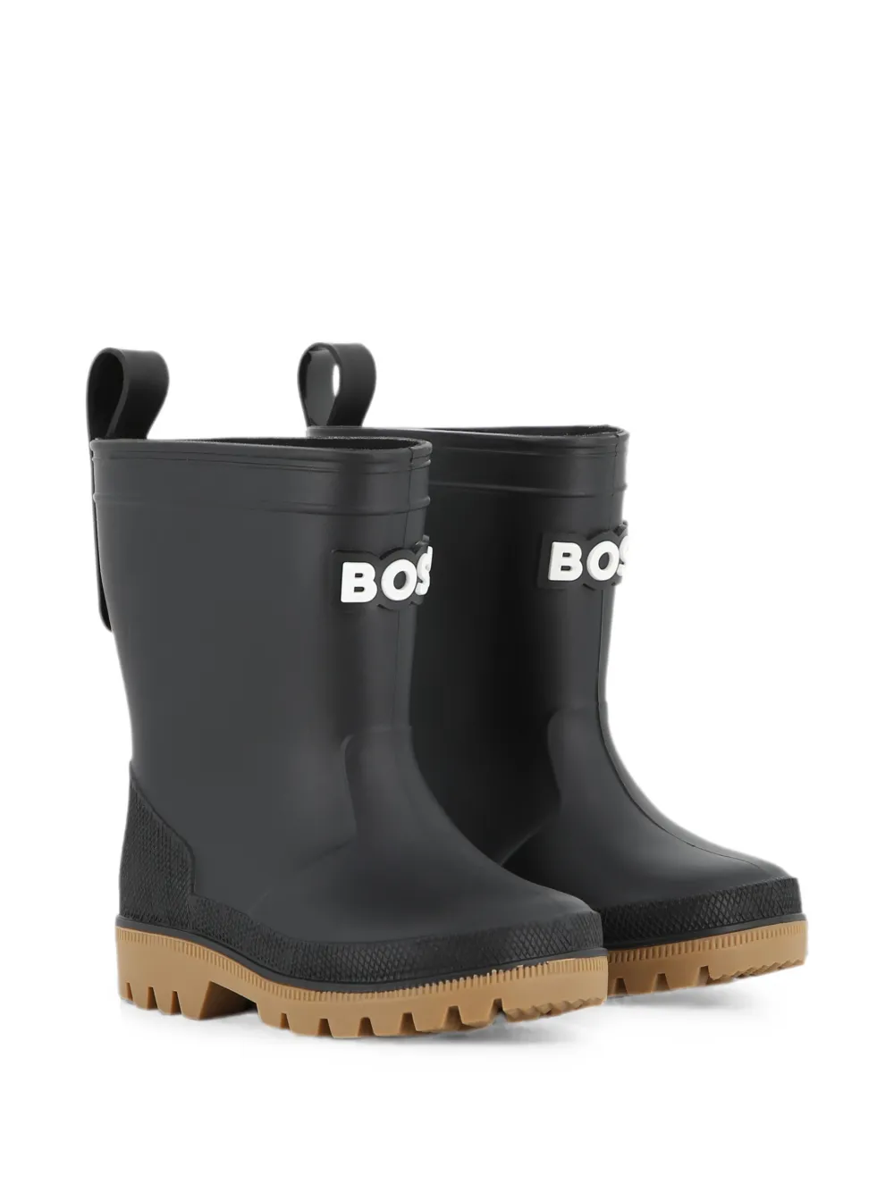 BOSS Kidswear Regenstiefel mit Logo-Applikation - Schwarz