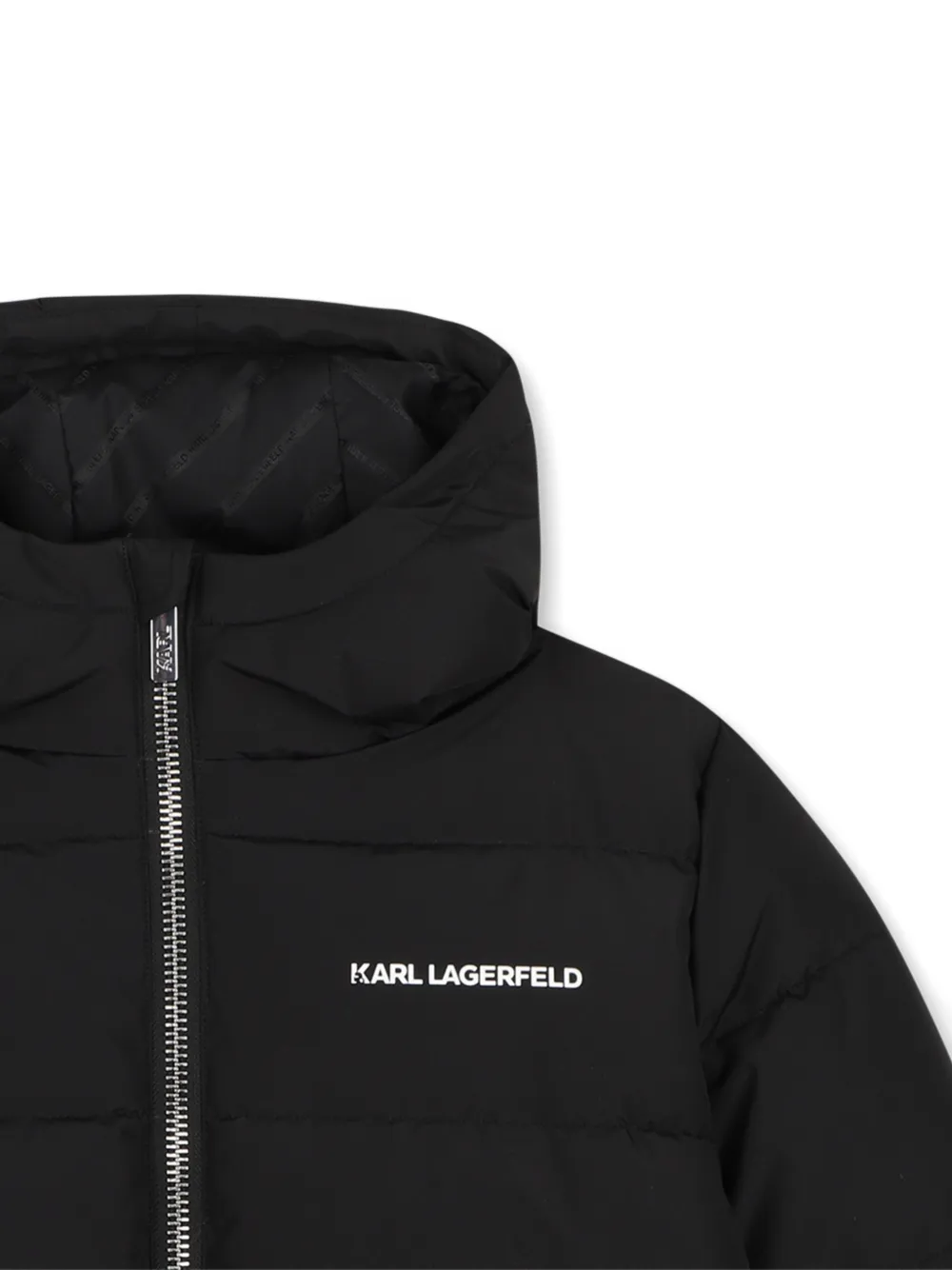 Karl Lagerfeld Kids Gewatteerd jack Zwart