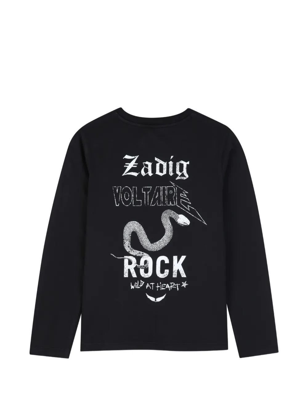Zadig & Voltaire Kids T-shirt met lange mouwen Zwart