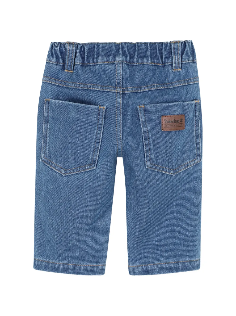 Timberland Kids Elastische jeans met logo-patch Blauw