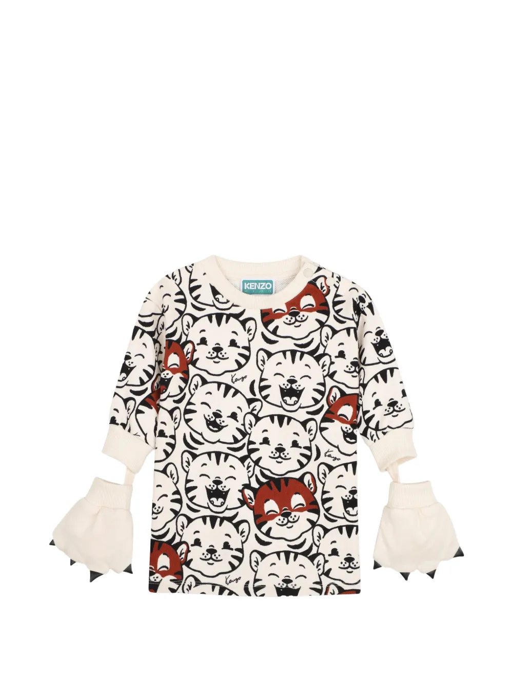 Kenzo Kids Abito con stampa Tiger - Toni neutri