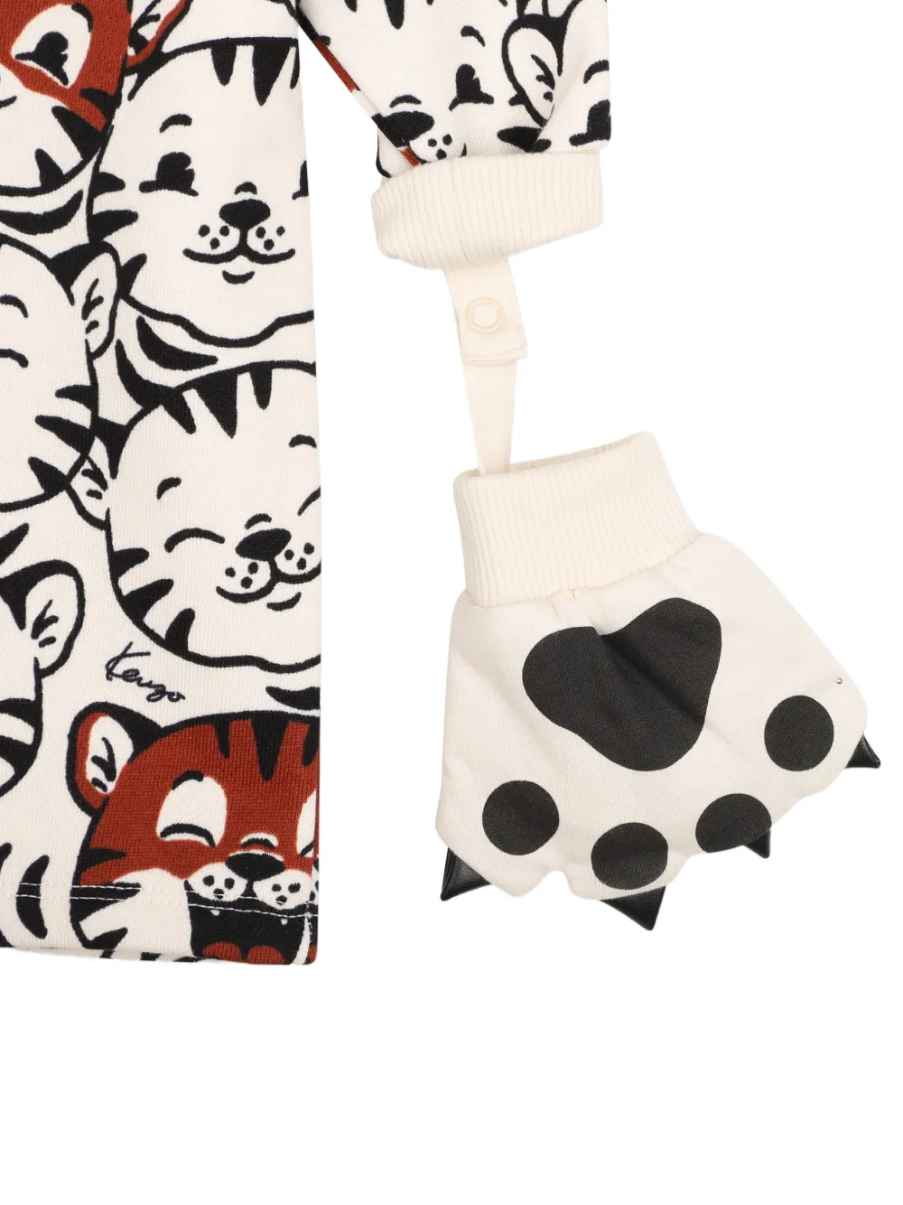 Kenzo Kids Jurk met lange mouwen en tijger-print Beige