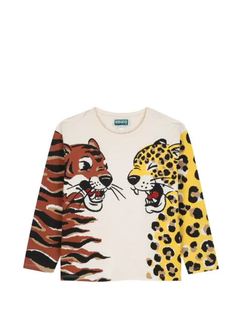 Kenzo Kids animal-print long-sleeve T-shirt