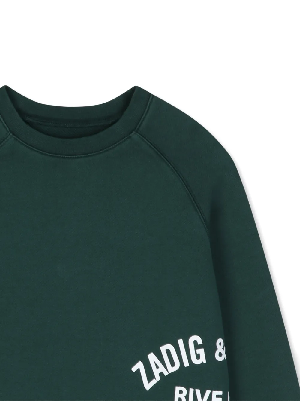 Zadig & Voltaire Kids Sweater met logoprint en raglan mouwen Groen