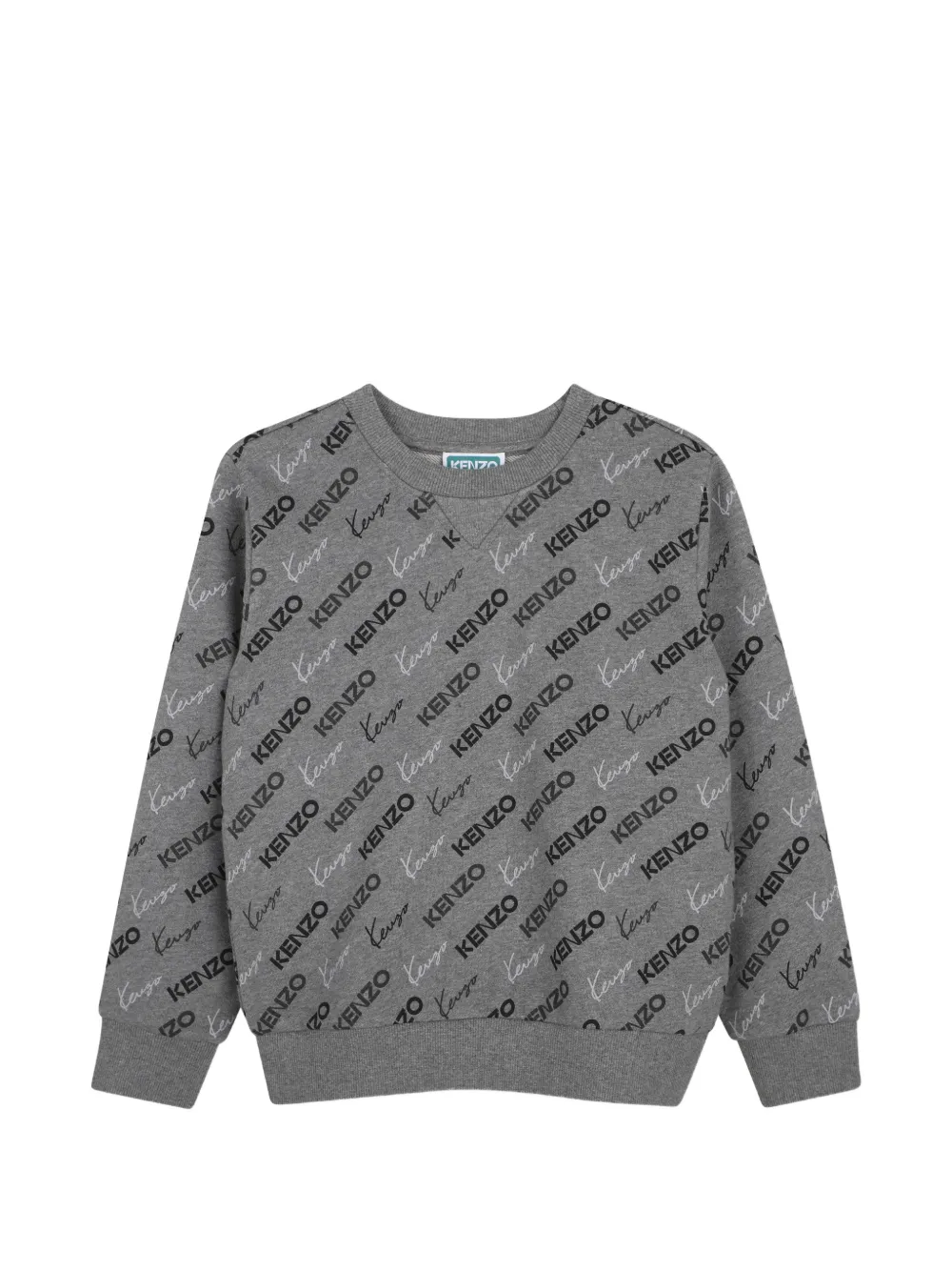 Kenzo Kids Maglione girocollo con stampa - Grigio