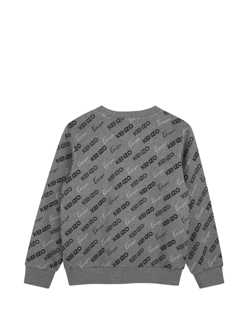 Kenzo Kids Trui met logoprint en ronde hals Grijs
