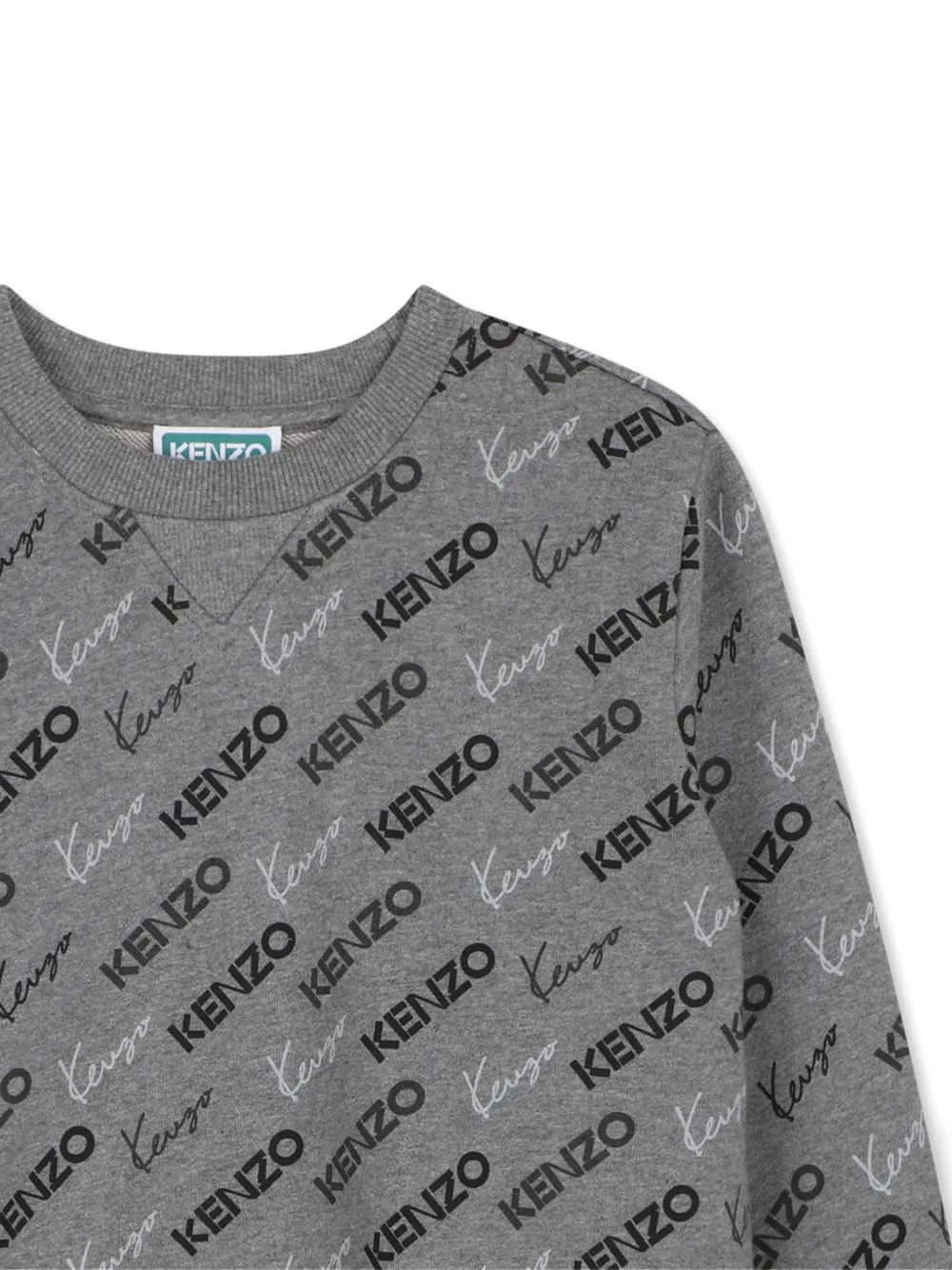 Kenzo Kids Trui met logoprint en ronde hals Grijs