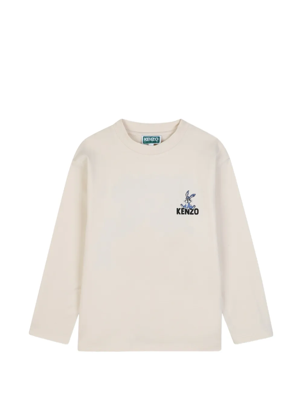 Kenzo Kids T-shirt con stampa grafica e maniche lunghe - Toni neutri