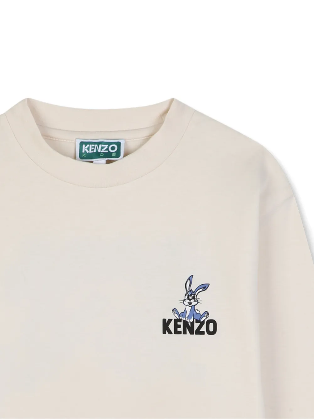 Kenzo Kids T-shirt met grafische print Beige