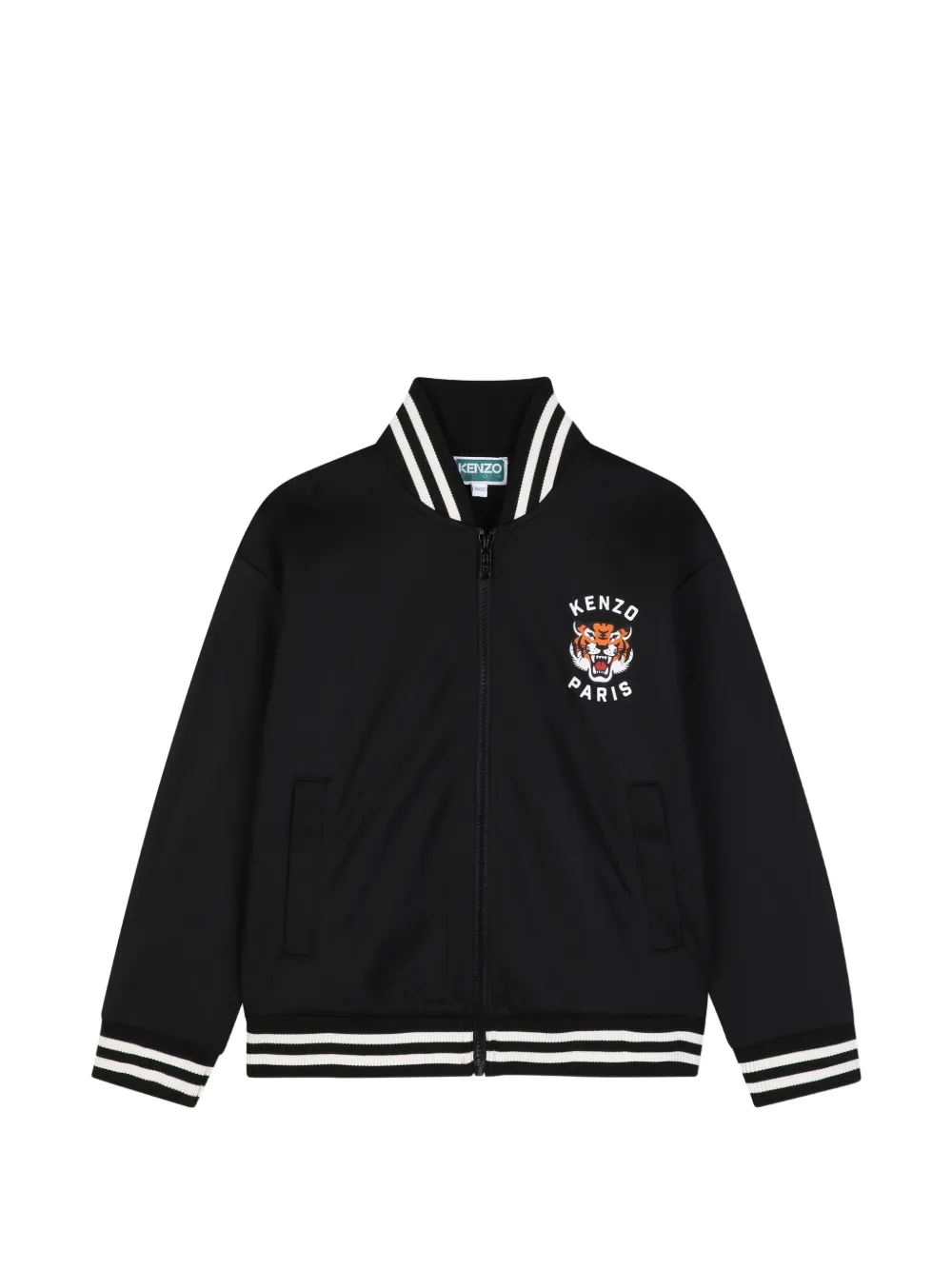 Kenzo Kids Cardigan con ricamo Tiger - Nero