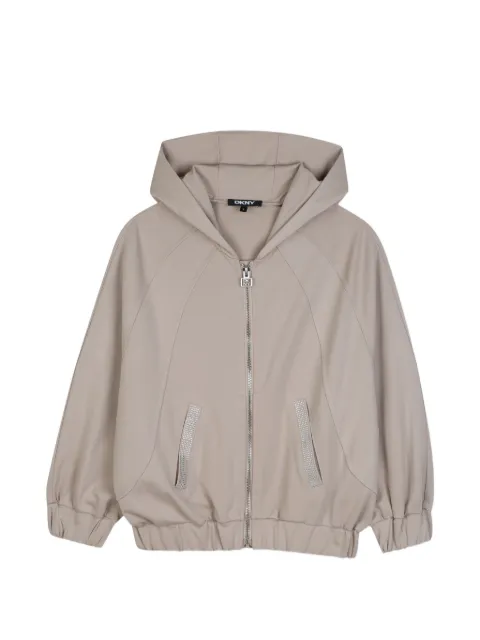 Dkny Kids hoodie zippé à ornements strassés