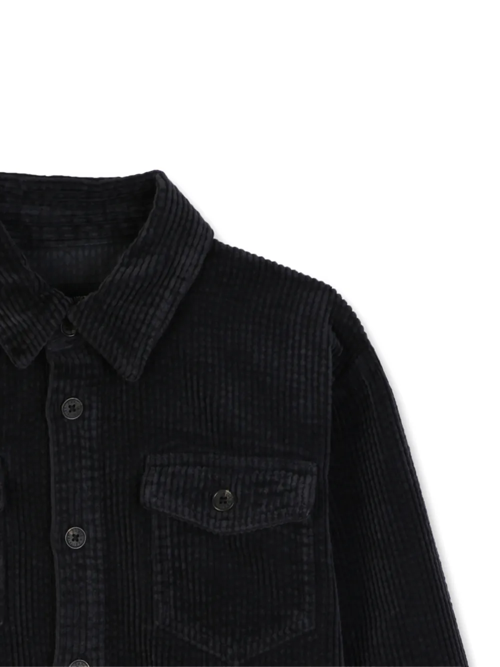 Zadig & Voltaire Kids Ribfluwelen shirt met borduurwerk Zwart