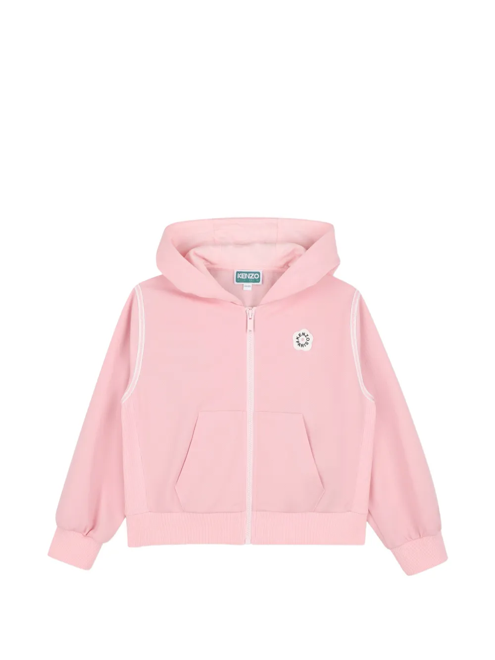Kenzo Kids Felpa con cappuccio, applicazione logo e zip - Rosa