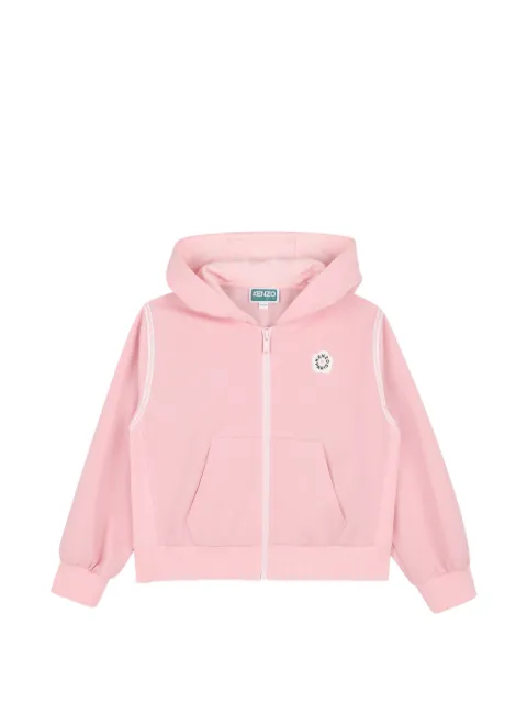 Kenzo Kids logo-patch zip-up hoodie