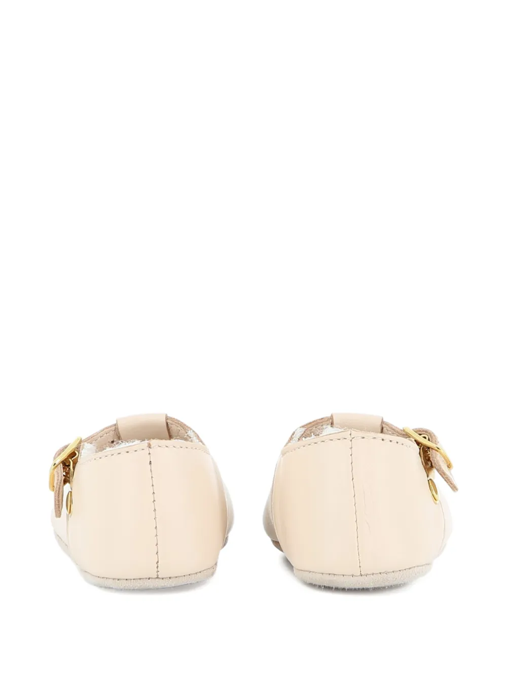 Chloé Kids Slippers met geborduurde gesp Beige