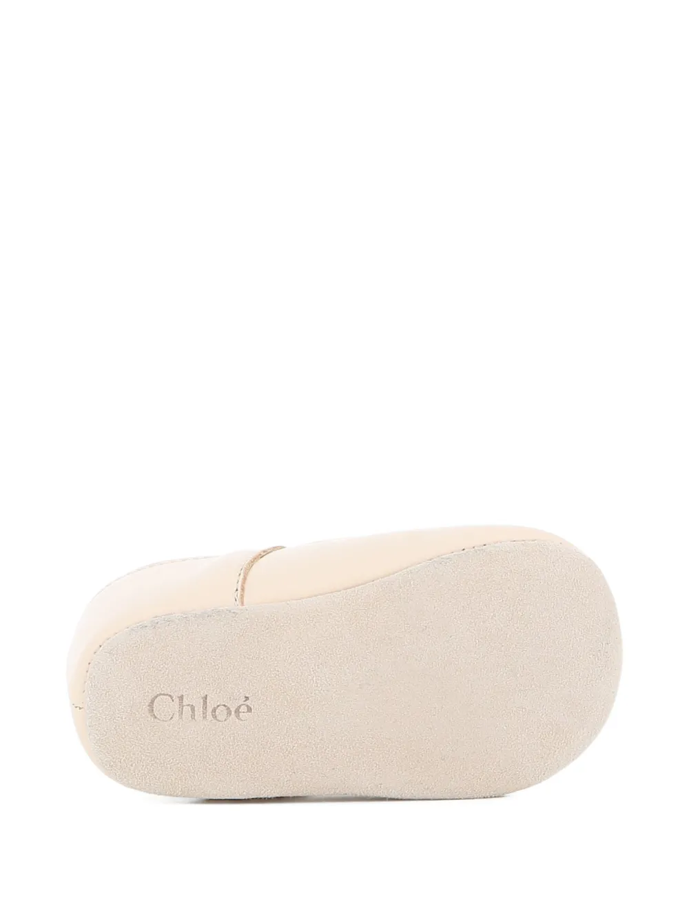 Chloé Kids Slippers met geborduurde gesp Beige