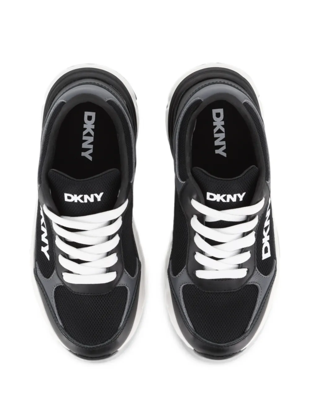 Dkny Kids logo-print panelled sneakers Zwart