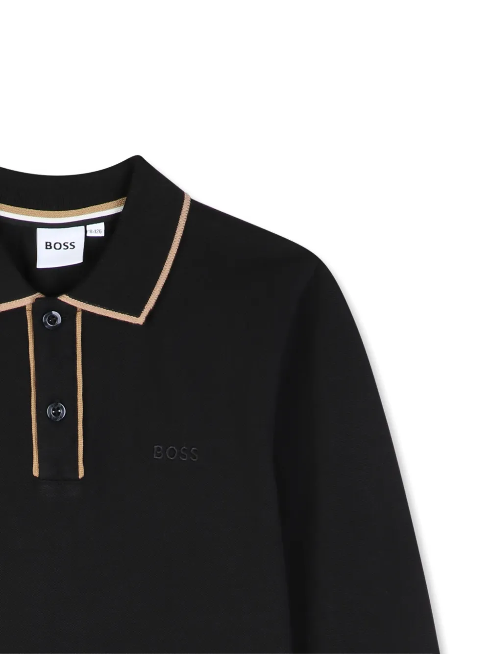 BOSS Kidswear Poloshirt met lange mouwen Zwart