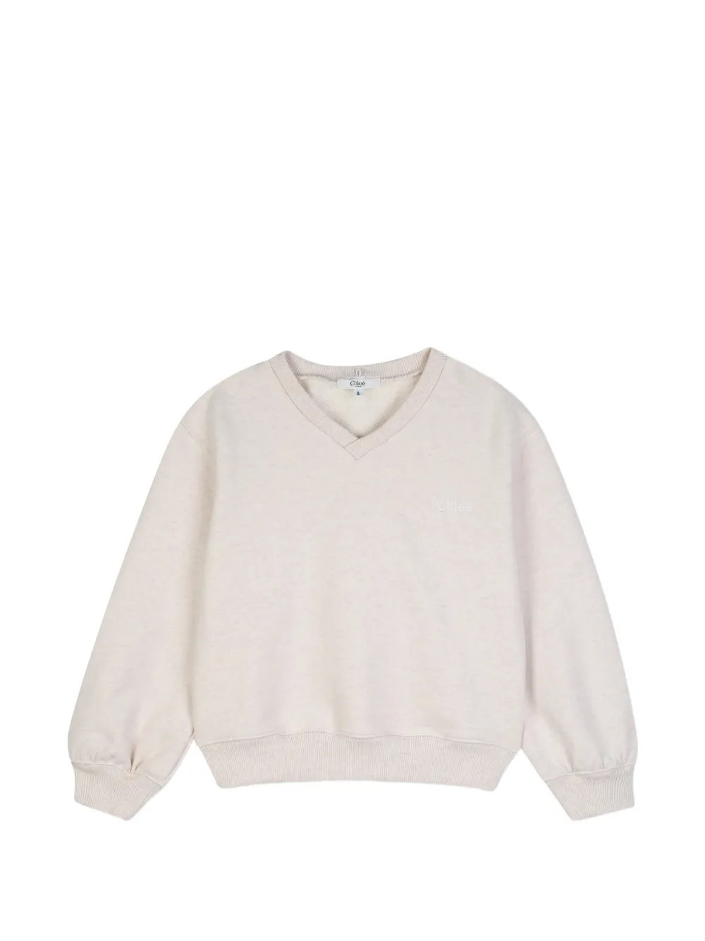 Chloé Kids Broderie anglaise trui met kraag Beige