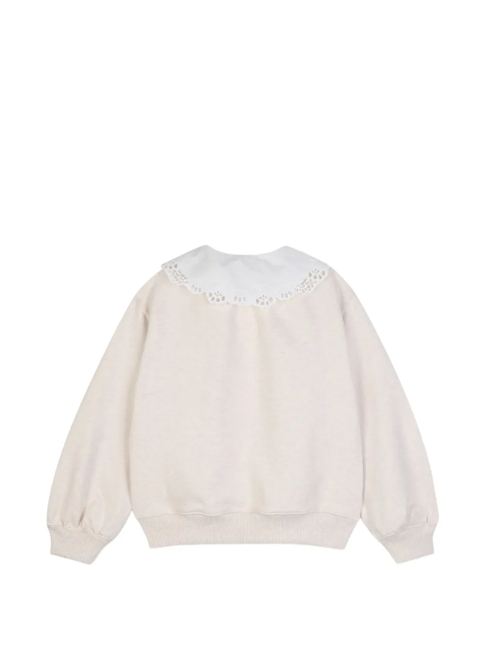 Chloé Kids Broderie anglaise trui met kraag Beige