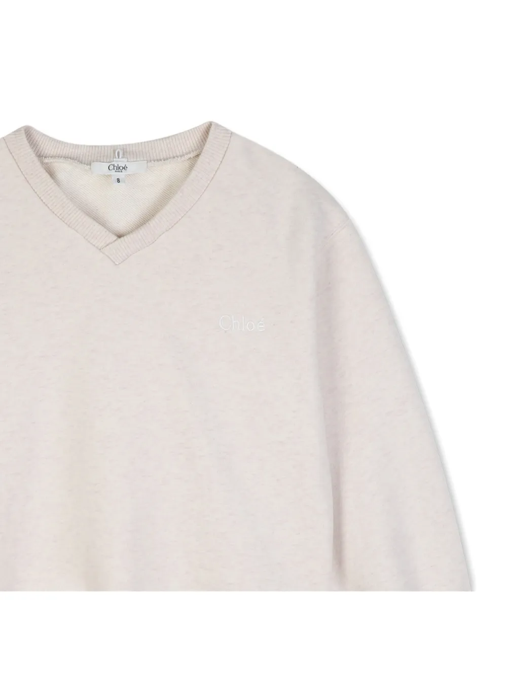 Chloé Kids Broderie anglaise trui met kraag Beige