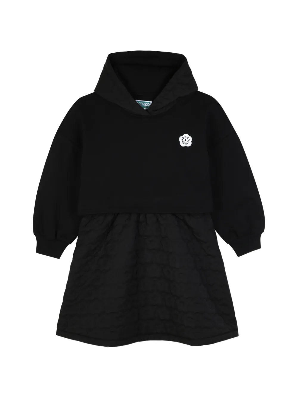 Kenzo Kids Abito modello felpa a fiori - Nero