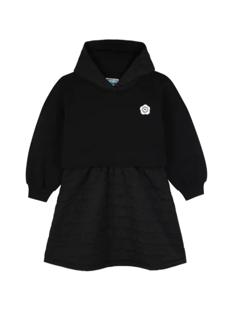 Kenzo Kids vestido de hoodie con estampado floral y capitonado