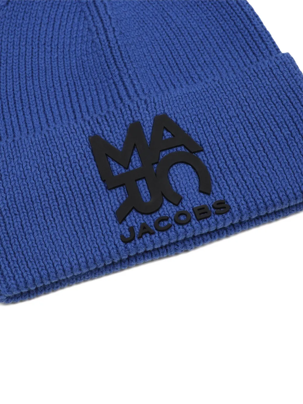 Marc Jacobs Kids logoprinten geribbelde muts Blauw