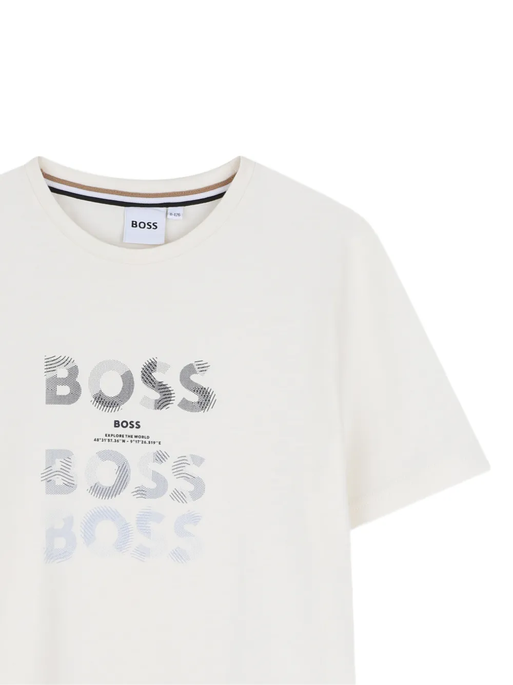 BOSS Kidswear logo-print short-sleeve T-shirt Beige