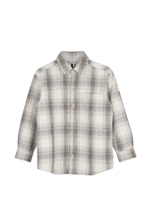BOSS Kidswear check-pattern pocket-detail shirt