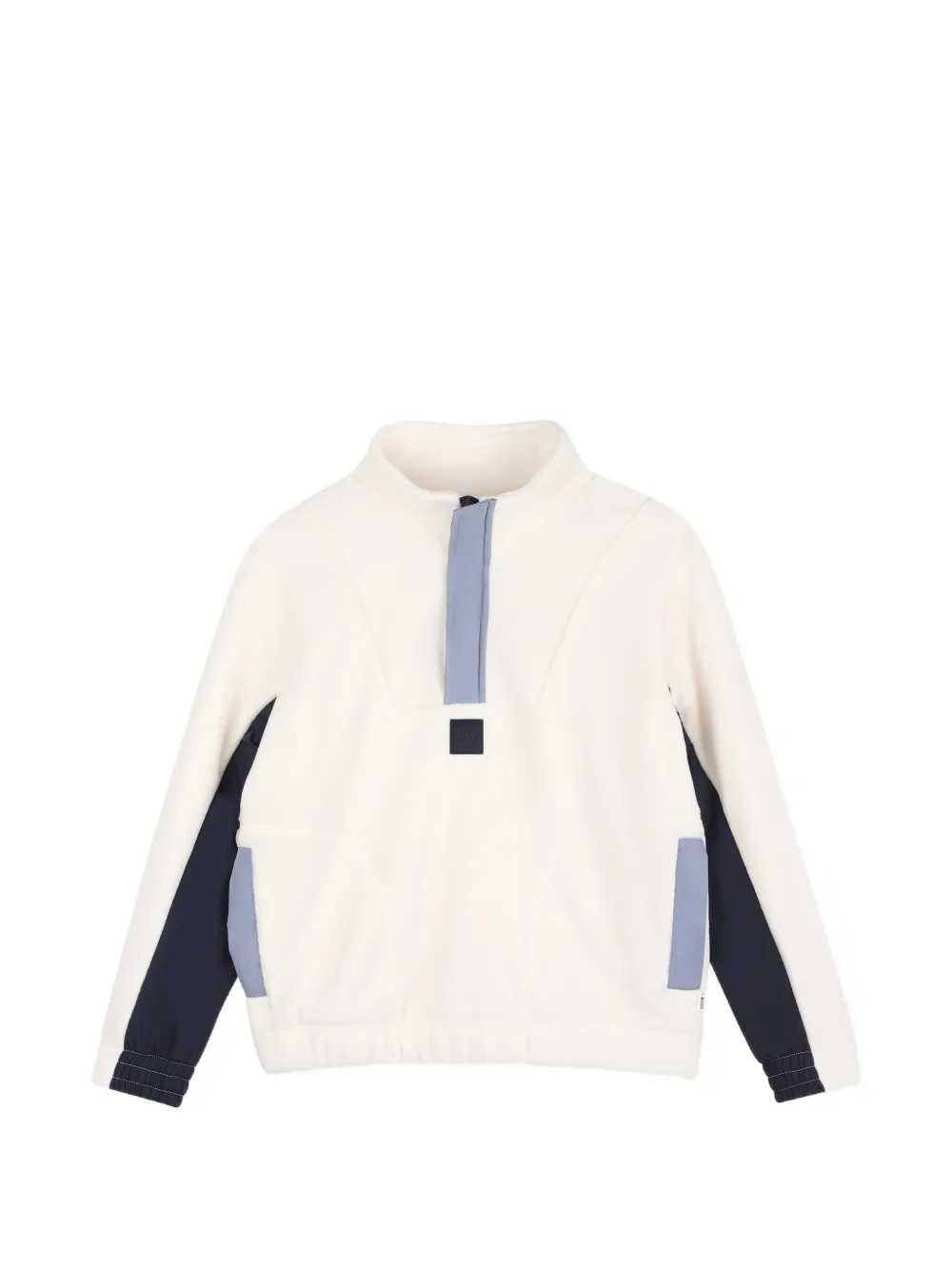 BOSS Kidswear Felpa in pile con design color-block - Bianco