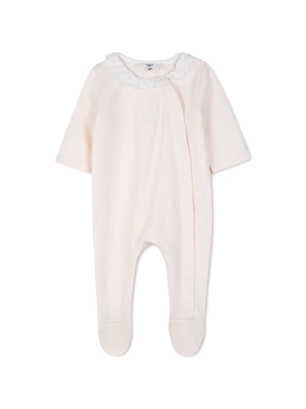 Chloé Kids Pyjama slabbetje en muts met geborduurd logo Beige
