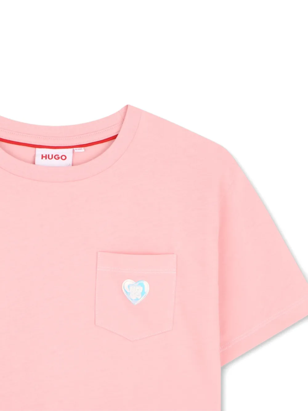 HUGO KIDS T-shirt met hartpatch Roze
