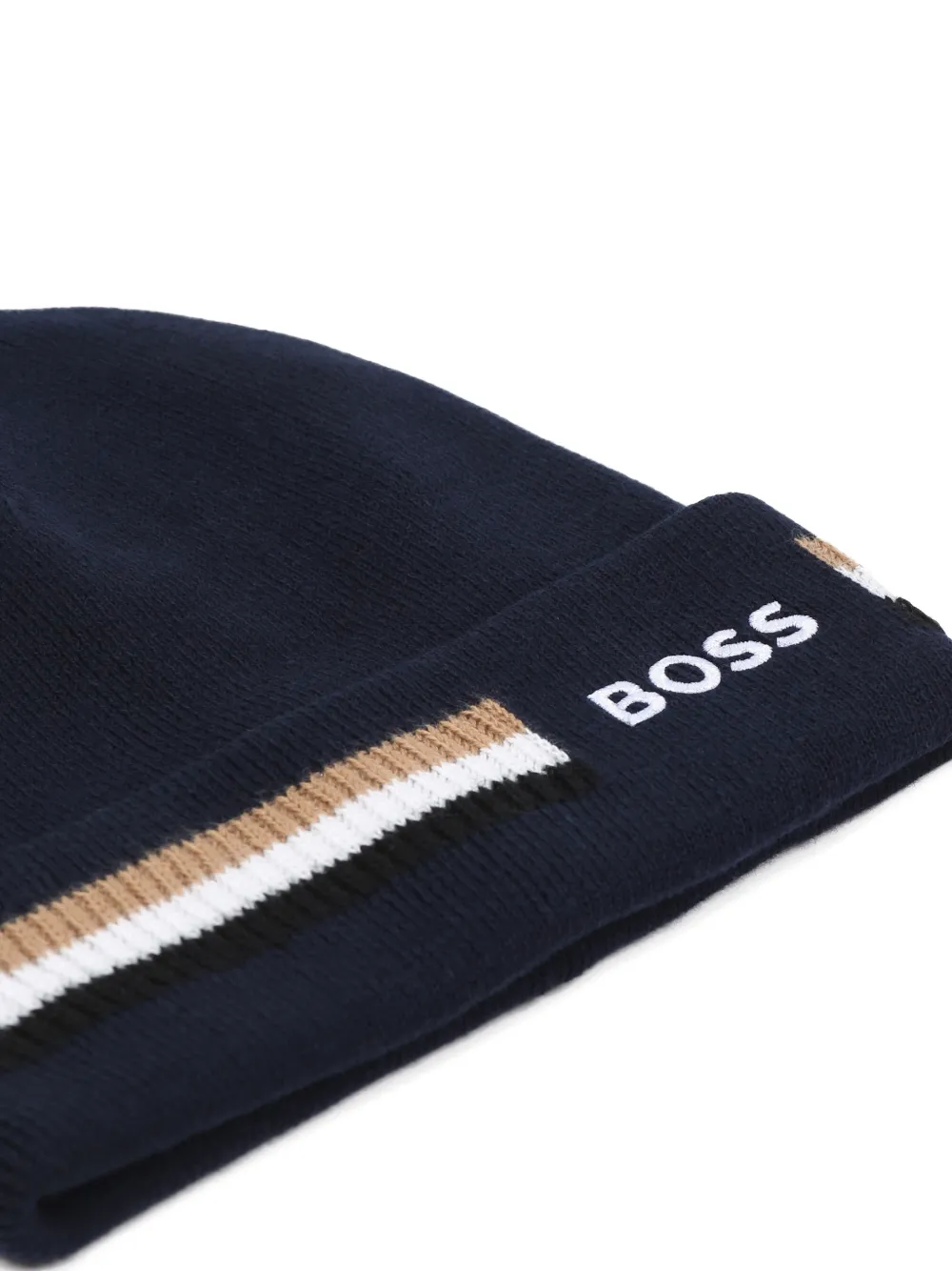 BOSS Kidswear Muts met geborduurd logo en streep-detail Blauw