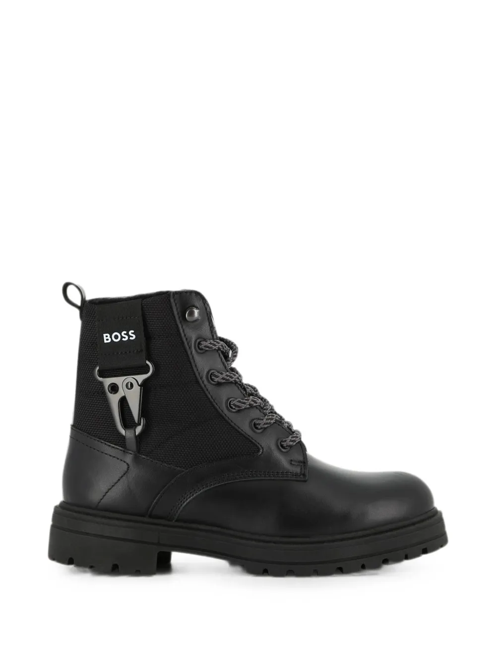 BOSS Kidswear carabiner-detail ankle boots Zwart