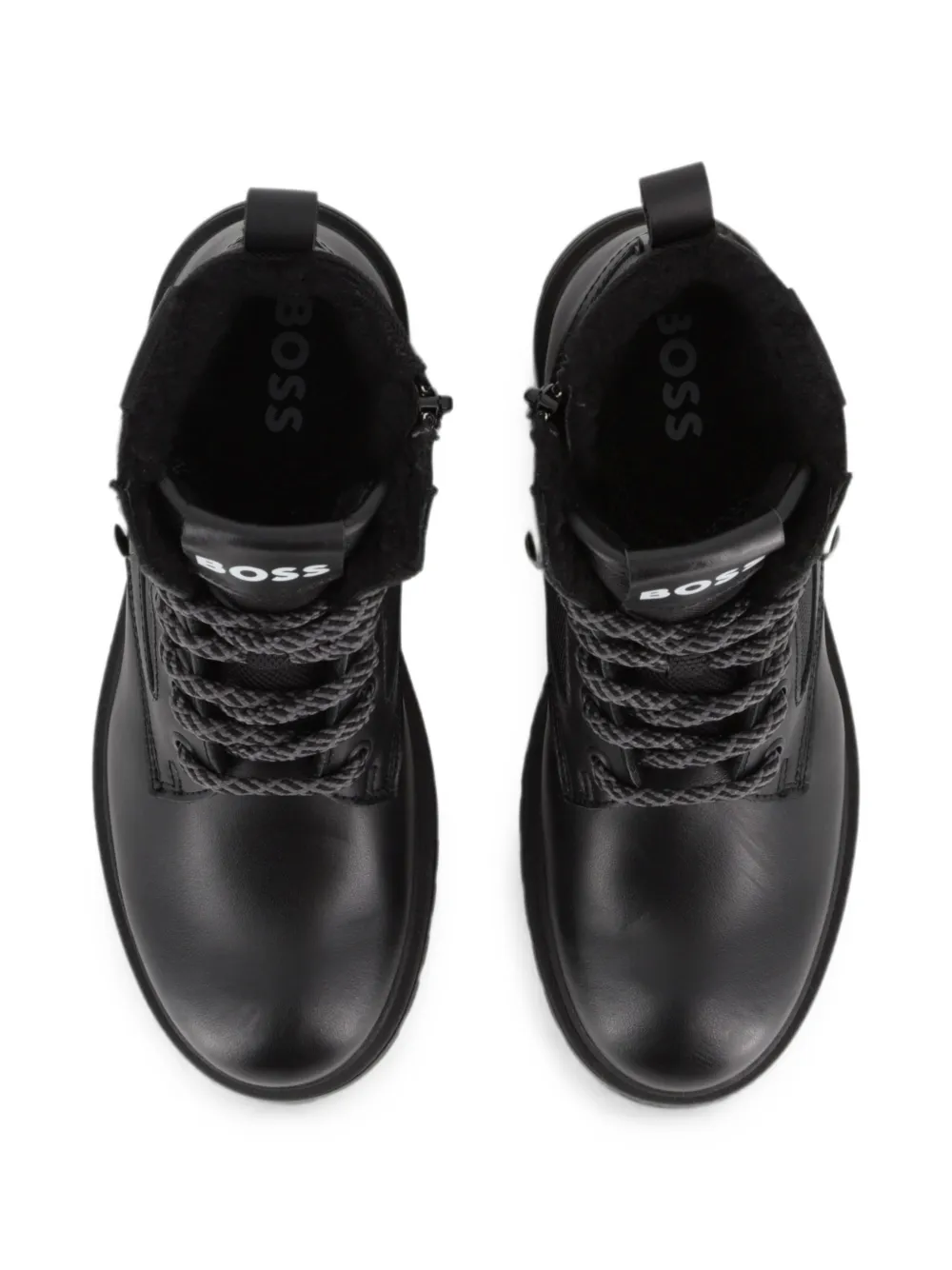 BOSS Kidswear carabiner-detail ankle boots Zwart