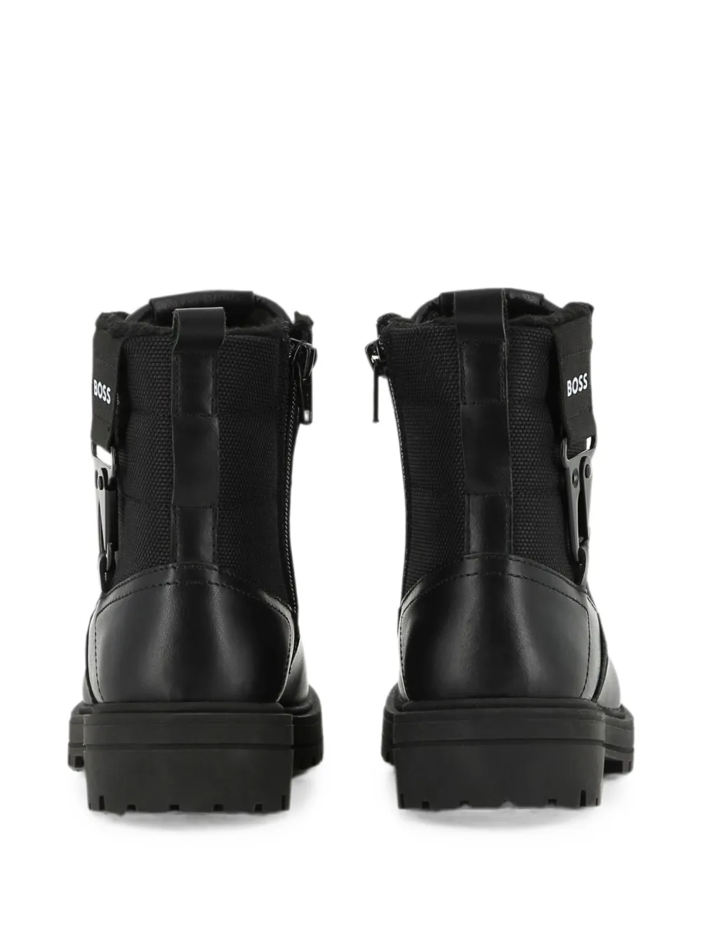 BOSS Kidswear carabiner-detail ankle boots Zwart