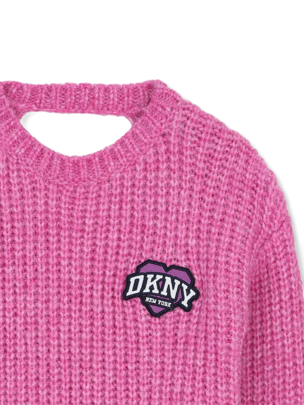 Dkny Kids Trui met logo-patch en uitgesneden detail Roze