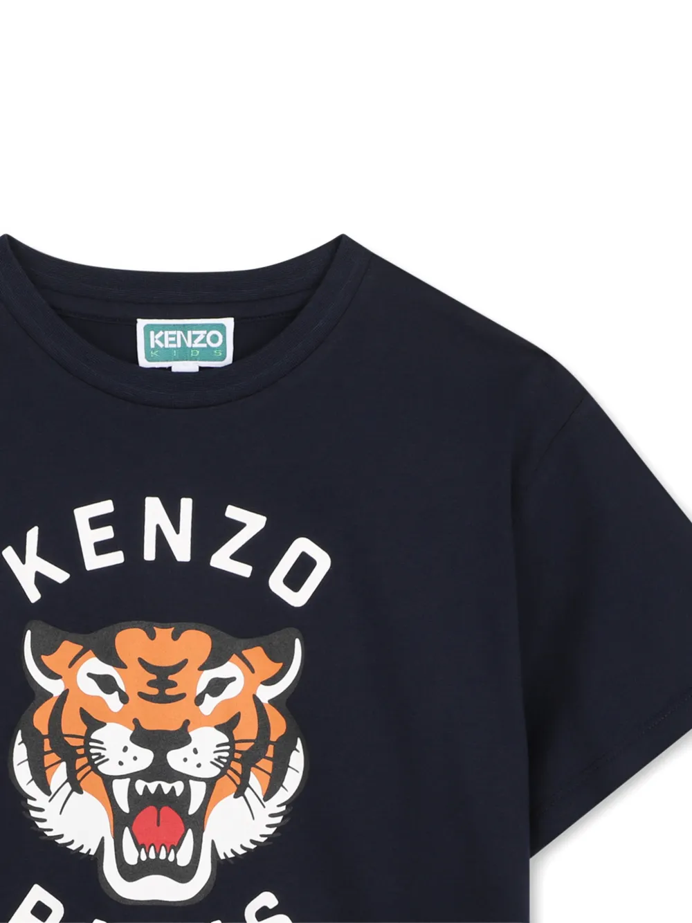 Kenzo Kids Tiger Head T-shirt met ronde hals Zwart