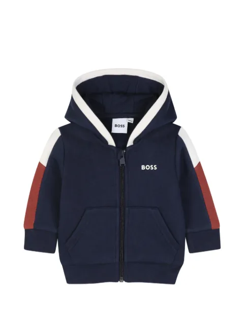 BOSS Kidswear logo-print zip-up hoodie